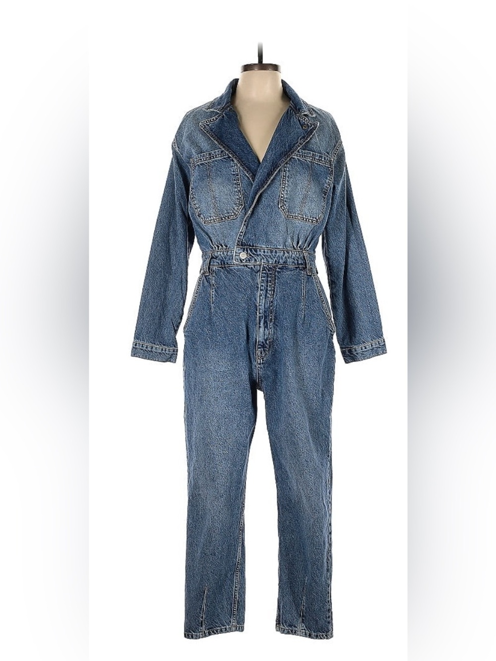 We The Free Indigo Denim Utility Jumpsuit